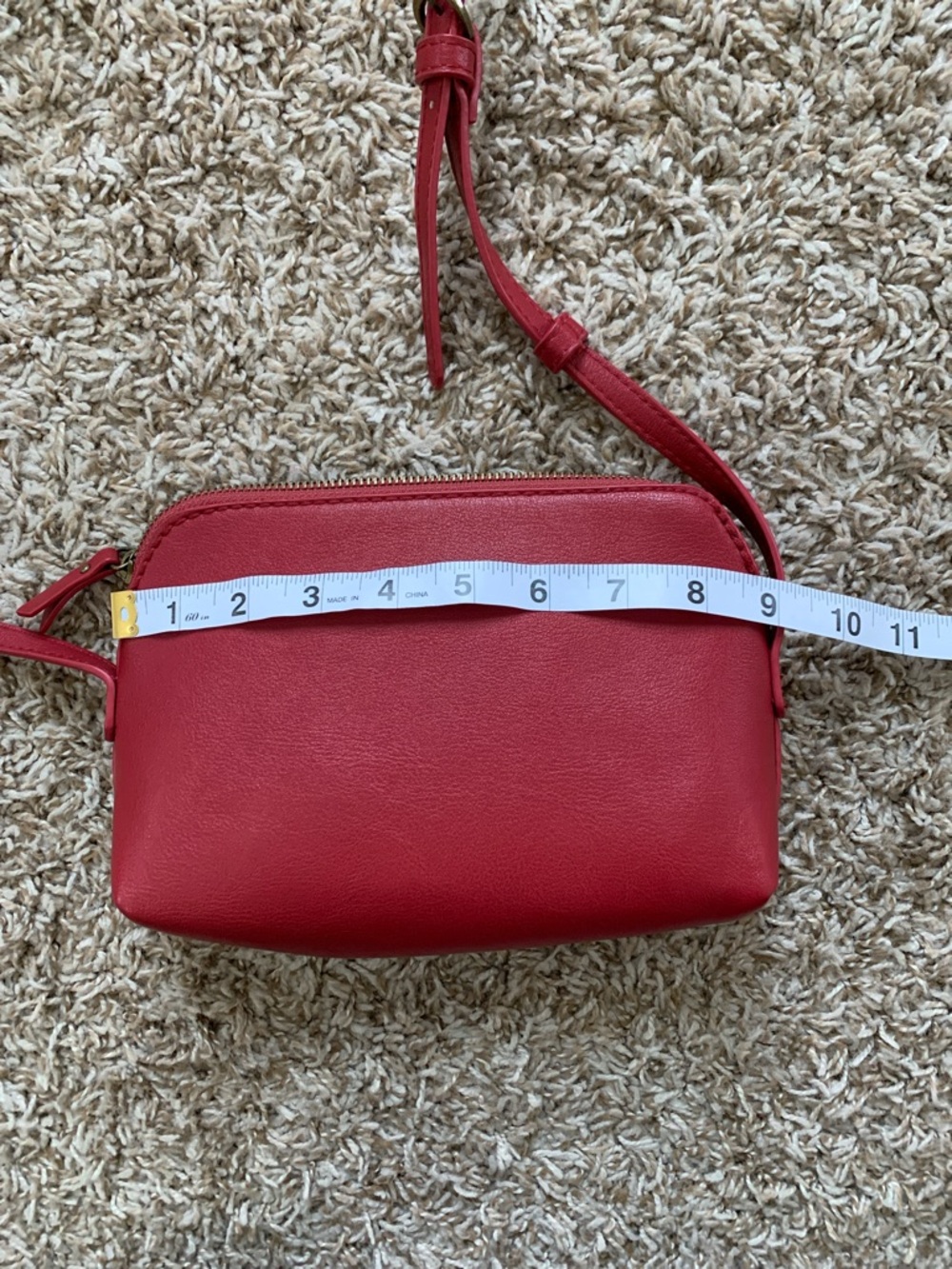 Universal Thread Cherry Red Faux Leather Crossbody Long Strap Mini Bag - Picture 5 of 7